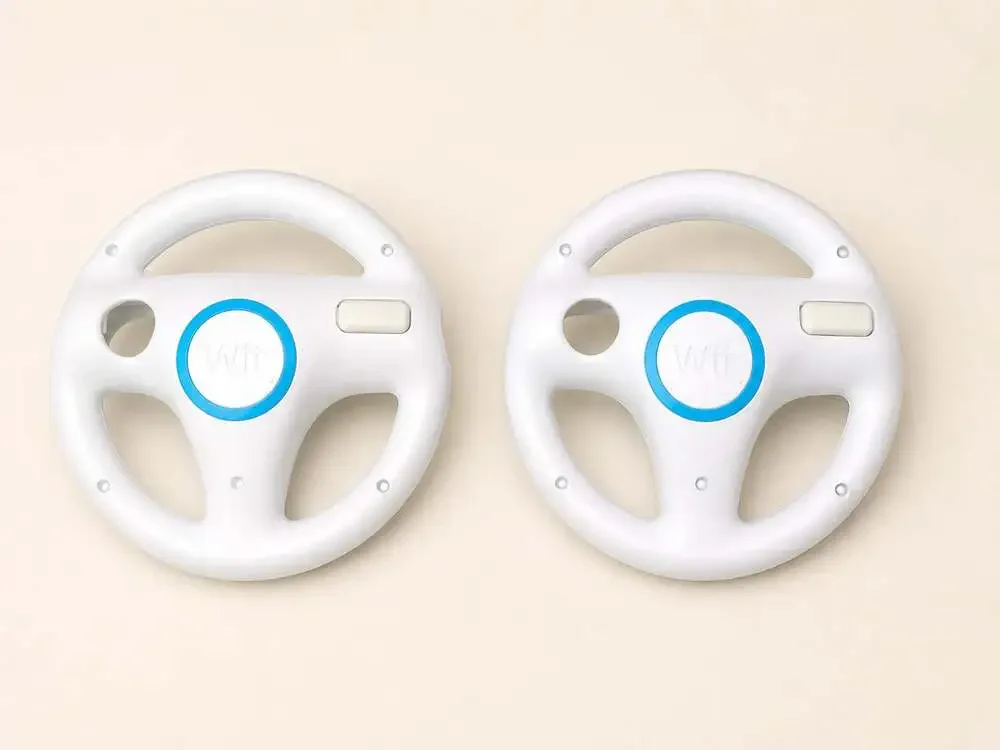 Nintendo Wii‎ Steering Wheel Controller Bundle Mario Kart White x2
